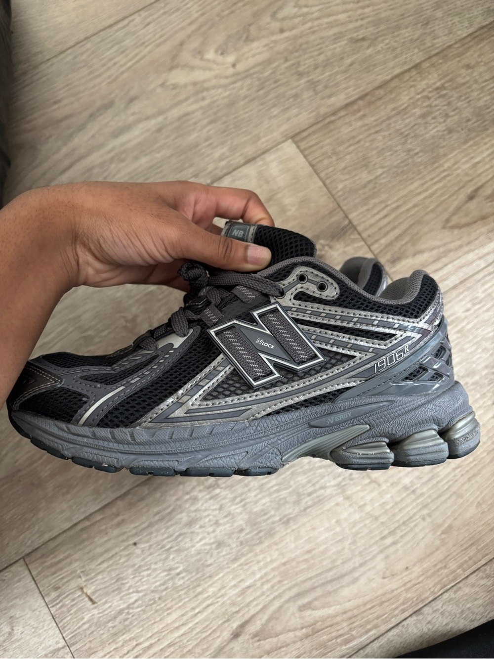 New Balance Kids Grey and Black 1906R Sneakers